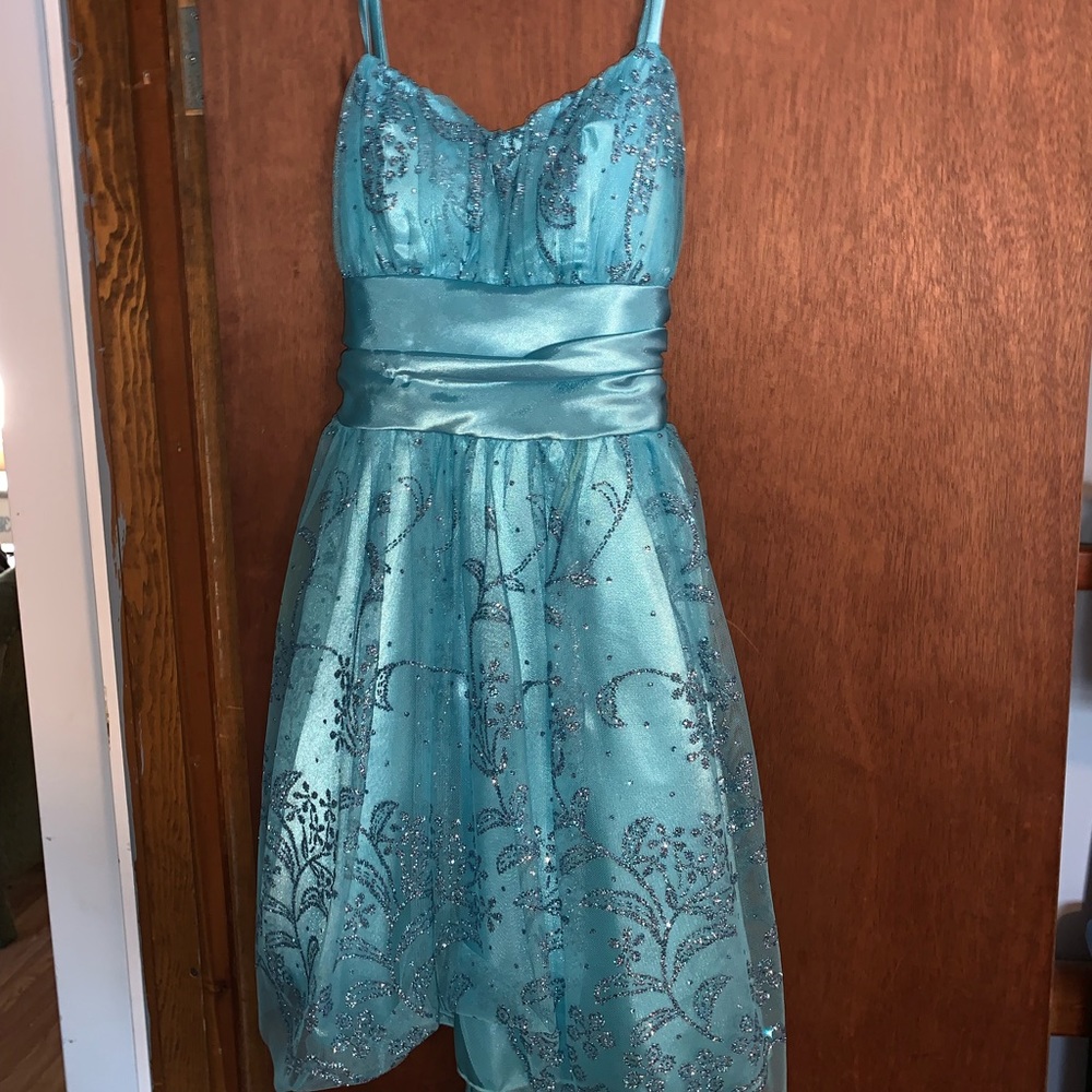 baby blue Deb semi formal dress